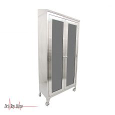 Stainless Steel Medical Cabinet 5 Shelves with Casters