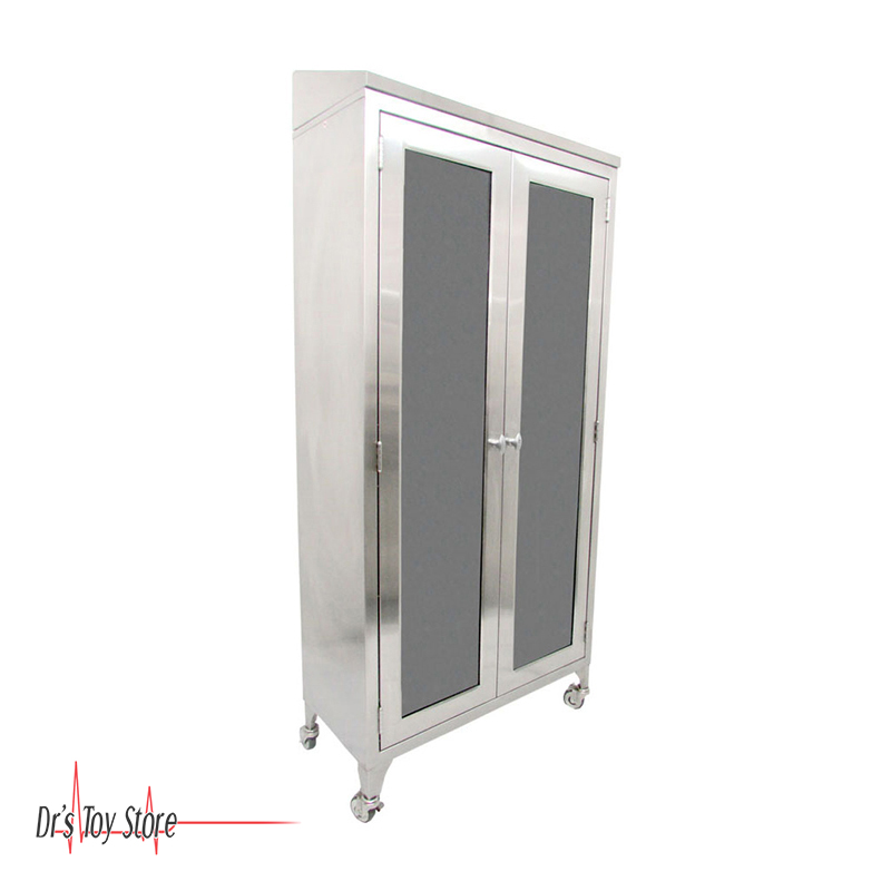 Stainless Steel Medical Cabinet 5 Shelves With Casters Dr S